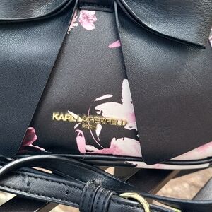 Karl Lagerfeld Floral Black and Pink Crossbody Bag